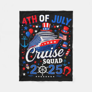 4th Of July Cruise Patriotic American Cruising Sum Fleece Blanket