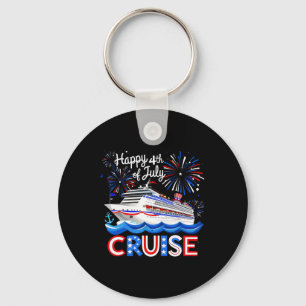 4th Of July Cruise Ship Fireworks Usa Patriotic Gi Key Ring