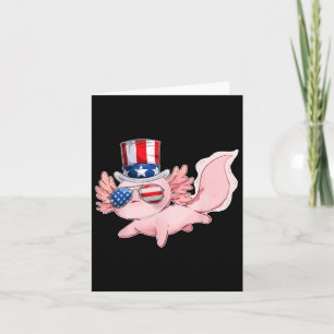 4th Of July Cute Axolotl Independence Day Usa Gles Card