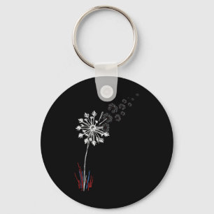 4th Of July Cute Flower American Patriotic 1  Key Ring