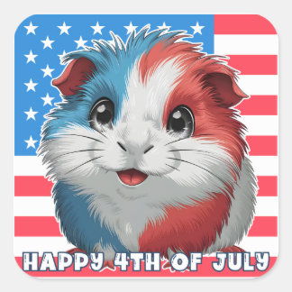 4th of July Cute Guinea Pig Sticker Sheet