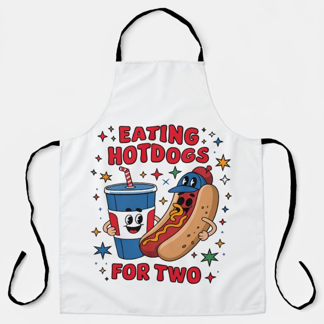 4th Of July Cute Hotdogs Apron (Front)