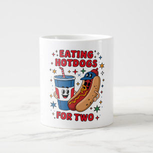 4th Of July Cute Hotdogs Large Coffee Mug
