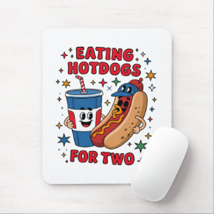 4th Of July Cute Hotdogs Mouse Pad