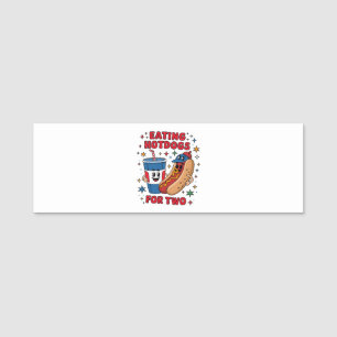 4th Of July Cute Hotdogs Name Tag