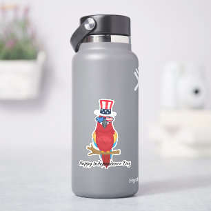 4th Of July Cute parrot Indepen Day Usa Flag Glass
