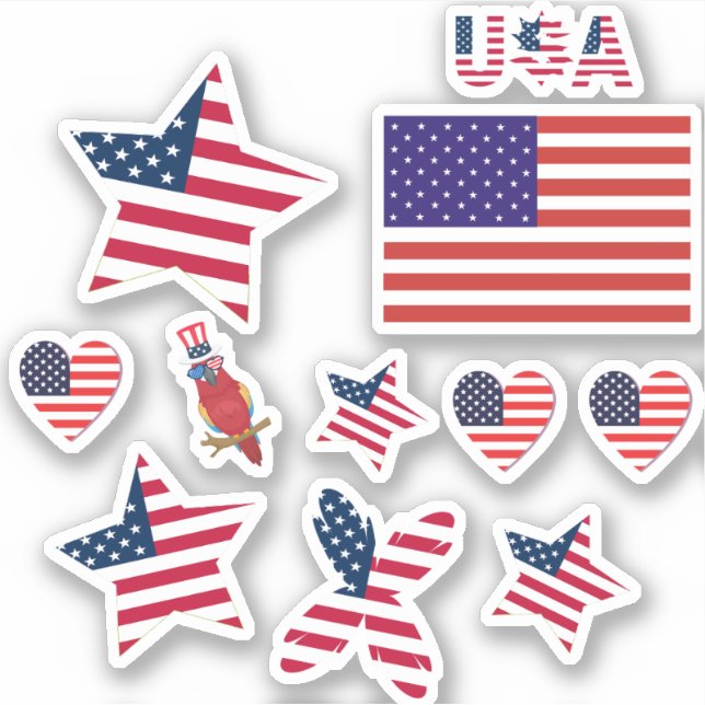 4th Of July Cute parrot Independent Day USA Flag  (Front)