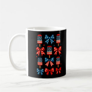 4th Of July Cute Popsicle Coquette Bow Patriotic Coffee Mug