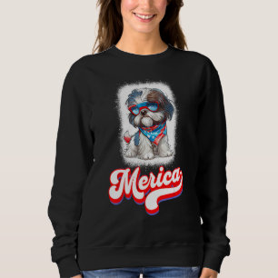 4th Of July Cute Shih Tzu Puppy Dog Sweatshirt