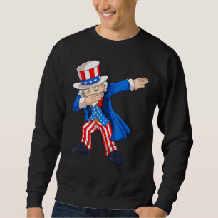 4th Of July Dabbing Uncle Sam American Flag Kids B Sweatshirt