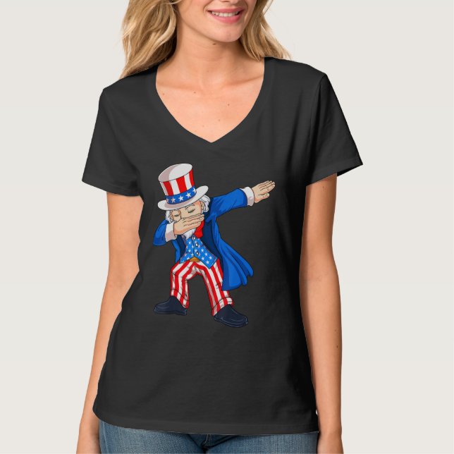4th Of July Dabbing Uncle Sam American Flag Kids B T-Shirt (Front)