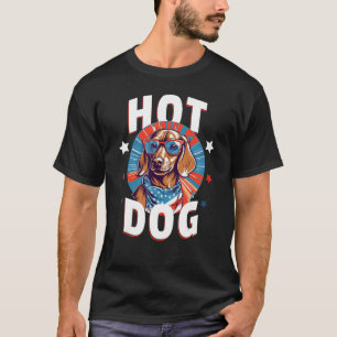 4th of July Dachsund Weiner Dog Weenie USA Americ T-Shirt