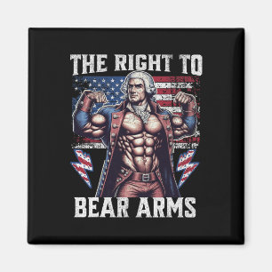 4th Of July Dad Usa Flag 2nd Bear Arms Bodybuildin Magnet