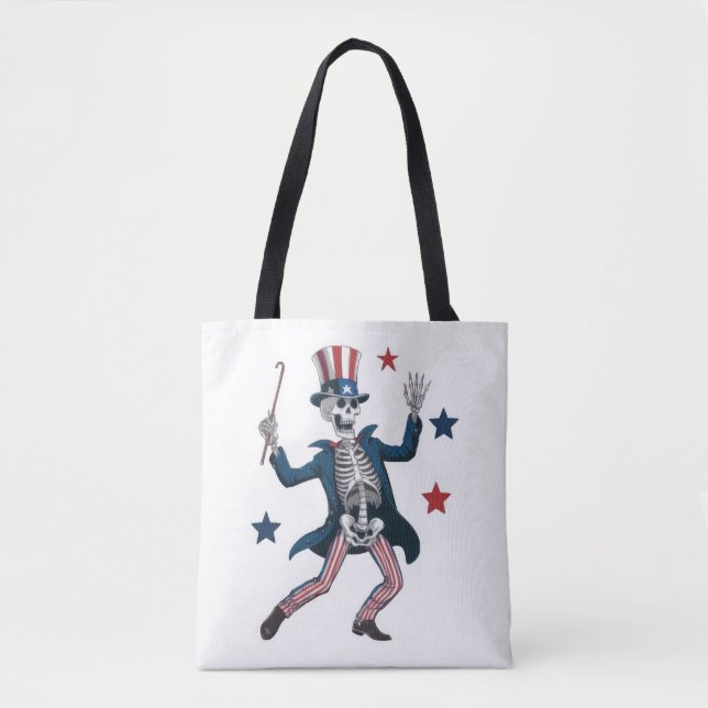 4th of July Dancing Skeleton Tote Bag (Front)