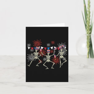 4th Of July Dancing Skeletons Funny Patriotic Men Card