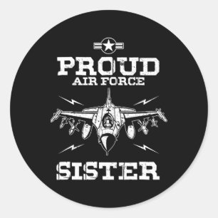 4th Of July Day Sibling Proud Air Force Sister  Classic Round Sticker