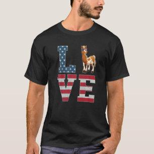 4th Of July Decor Patriotic Love Horse American Fl T-Shirt