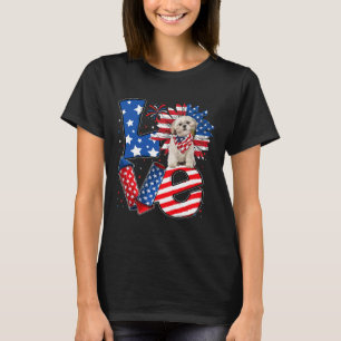 4th Of July Decor Patriotic Love Shih Tzu Dog Usa  T-Shirt