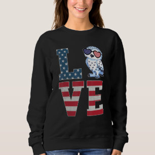 4th Of July Decor Patriotic Love Snowy Owl America Sweatshirt