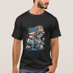 4th Of July Dino T-Rex Cat American Flag Fourth Of T-Shirt