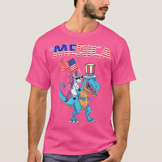 4Th Of July Dinosaur Unicorn Shirt Merica Blue Tre