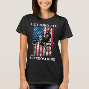 4th Of July Dirt Bike Motocross America Biker Men  T-Shirt