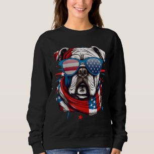 4th Of July Dog Bulldog American Flag Independence Sweatshirt