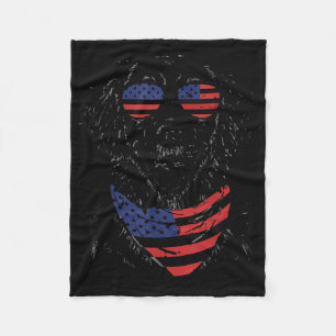 4th Of July Dog Golden Retriever Cute Patriot Men Fleece Blanket