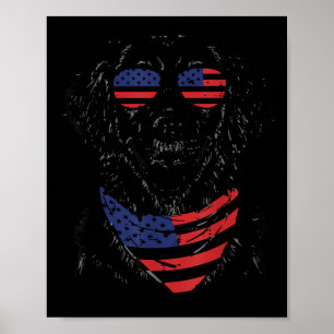 4th Of July Dog Golden Retriever Cute Patriot Men  Poster