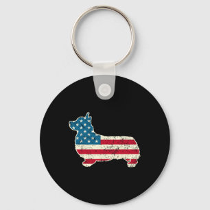 4th Of July Dog Lover Gifts Men Women American Fla Key Ring