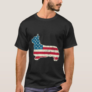 4th Of July Dog Lover Gifts Men Women American Fla T-Shirt