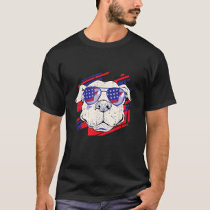 4th Of July Dog Puppy Funny USA Flag Patriotic Pet T-Shirt
