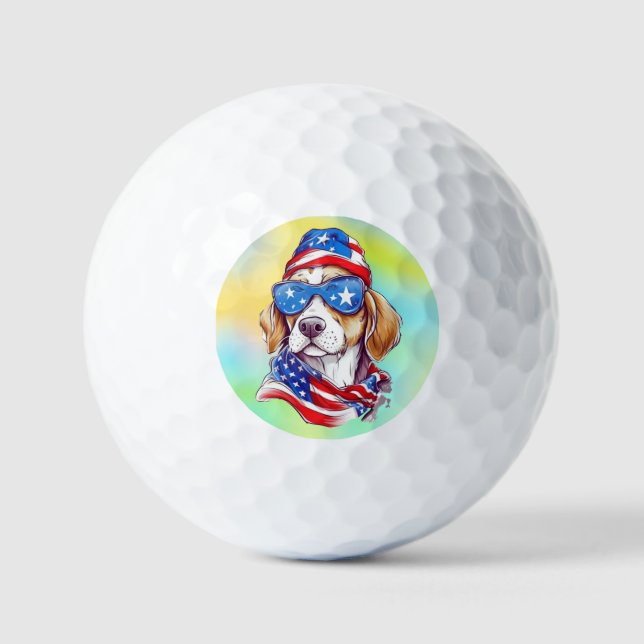 4th Of July Dog Sublimation-66361 Golf Balls (Front)