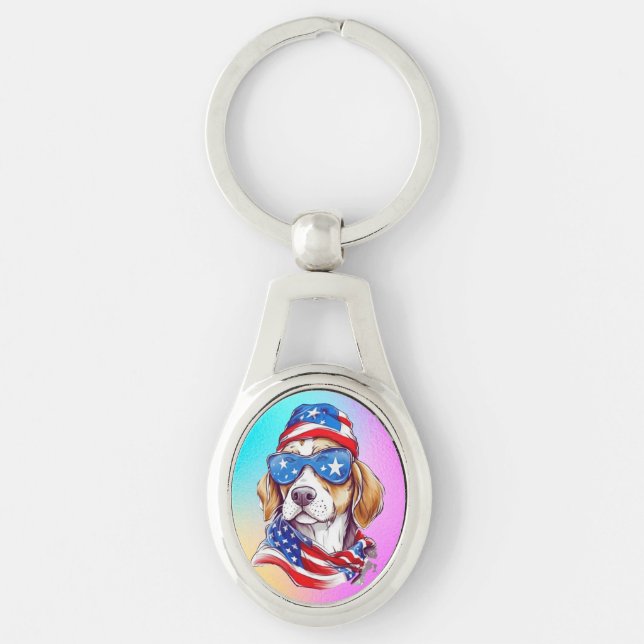 4th Of July Dog Sublimation-66361 Key Ring (Front)