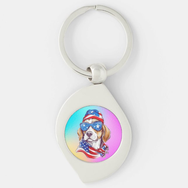 4th Of July Dog Sublimation-66361 Key Ring (Front)