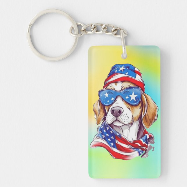4th Of July Dog Sublimation-66361 Key Ring (Front)