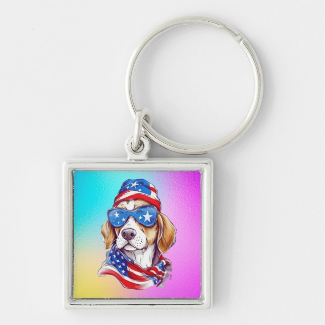 4th Of July Dog Sublimation-66361 Key Ring (Front)