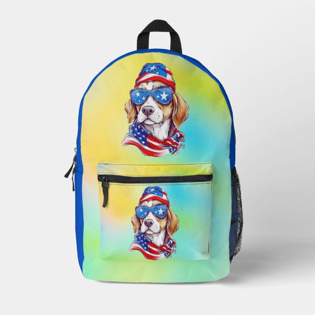 4th Of July Dog Sublimation-66361 Printed Backpack (Front)