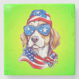 4th Of July Dog Sublimation-66361 Stone Coaster