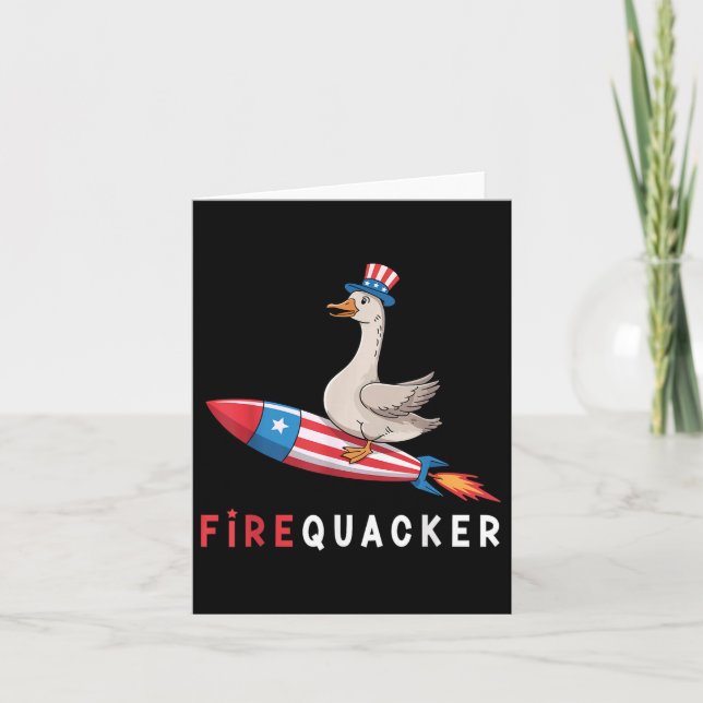 4th Of July Duck Firequacker Patriotic Fourth Of J Card (Front)