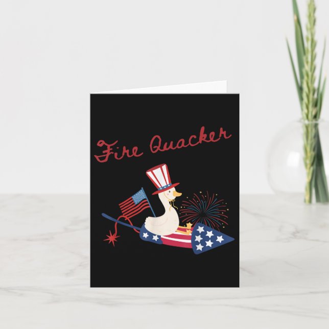 4th Of July Duck Firequacker Patriotic Fourth Of J Card (Front)