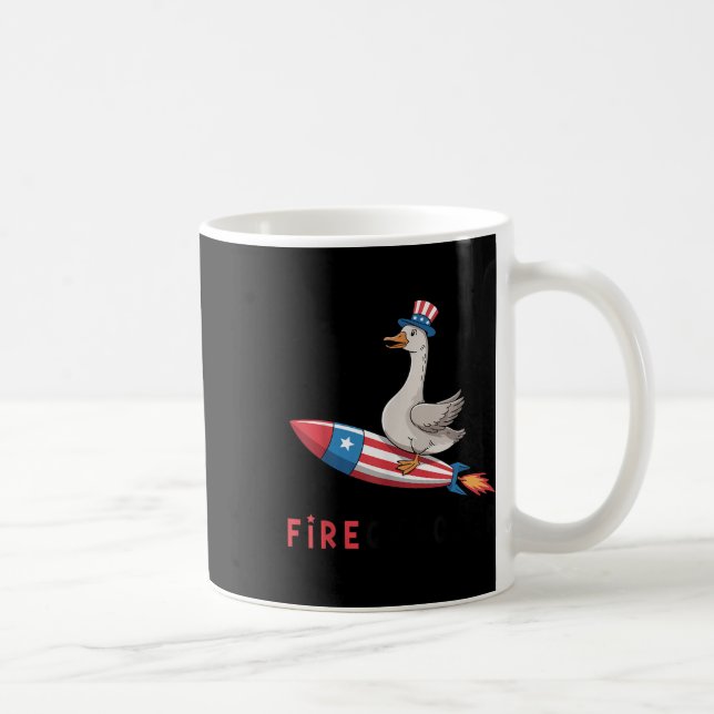 4th Of July Duck Firequacker Patriotic Fourth Of J Coffee Mug (Right)