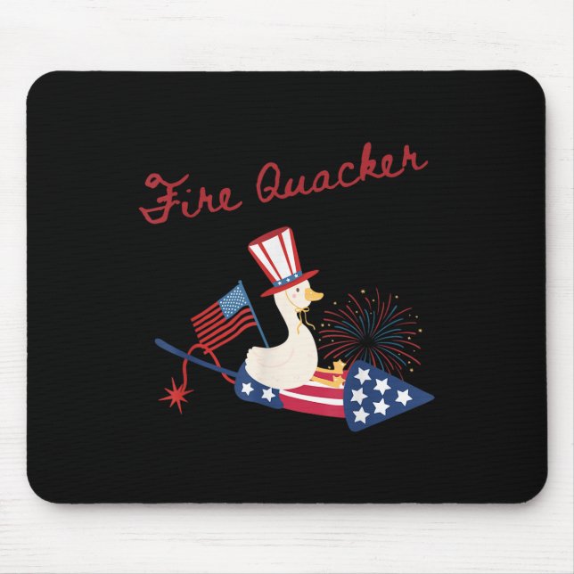 4th Of July Duck Firequacker Patriotic Fourth Of J Mouse Pad (Front)