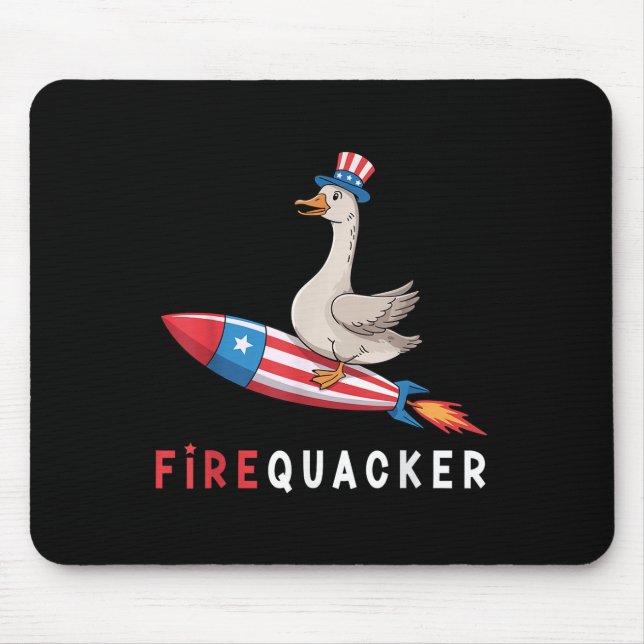 4th Of July Duck Firequacker Patriotic Fourth Of J Mouse Pad (Front)