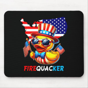 4th Of July Duck Firequacker Patriotic Fourth Of Mouse Pad
