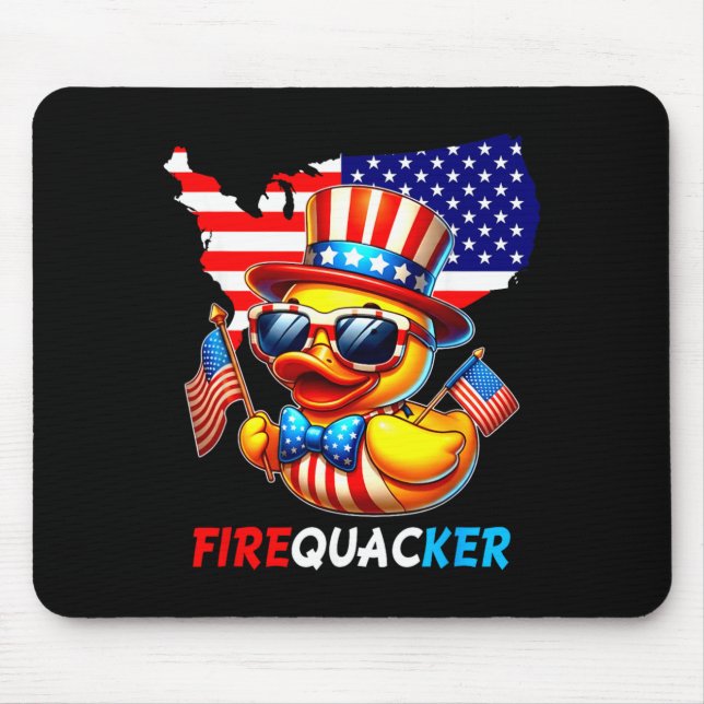 4th Of July Duck Firequacker Patriotic Fourth Of Mouse Pad (Front)
