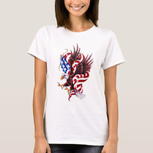 4th of July Eagle and American Flag Illustration T-Shirt