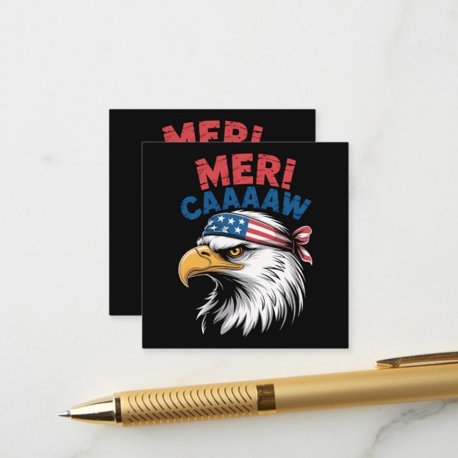 4th Of July Eagle Freedom Patriotic Enclosure Card (Front/Back In Situ)