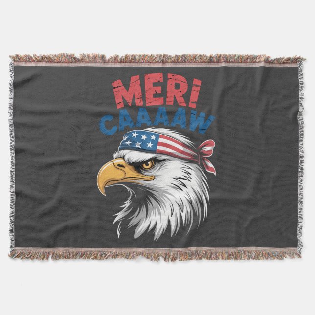 4th Of July Eagle Freedom Patriotic Throw Blanket (Front)