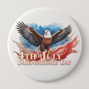 4th of July Eagle – Patriotic Art Design 10 Cm Round Badge